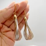 Argollas colgante de malla cartier oro 10K #4