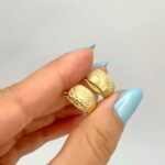 Argollas satinadas oro 10K #16