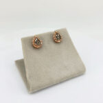 zarcillos gotas de diamantes marrones 3/8ct  oro rosado 10k