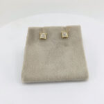 zarcillos cuadrados con diamantes 1/2ct oro 10k