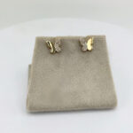 zarcillos mariposa con diamantes 1/8ct oro 10k