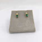 ZARCILLOS CORTE PERA CON DIADEMA DE DIAMANTES 0.06CT ORO 18K