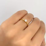 ANILLO SOLITARIO CLASICO ORO18K #16