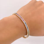 PULSERA CON ZAFIROS DE COLORES CON PAVE DE DIAMANTES ORO 18K CT1.08 SP7.65
